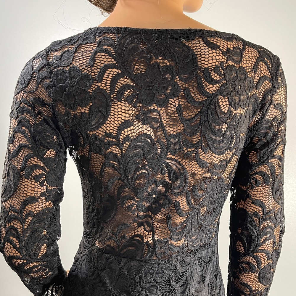 *Ambiance Women's Black Lace Bodycon Dress Sz L - Picture 9 of 9
